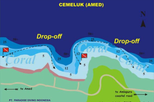 Dive site map: Amed / Cemeluk