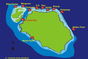 Dive site map: Nusa Penida