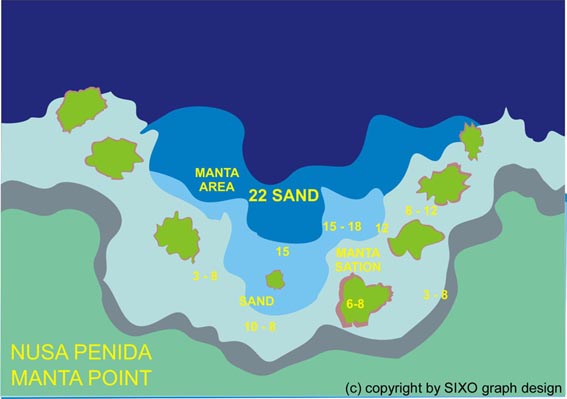 Dive site map Manta Point - Nusa Penida