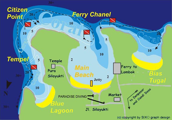 Dive site map White Beach
